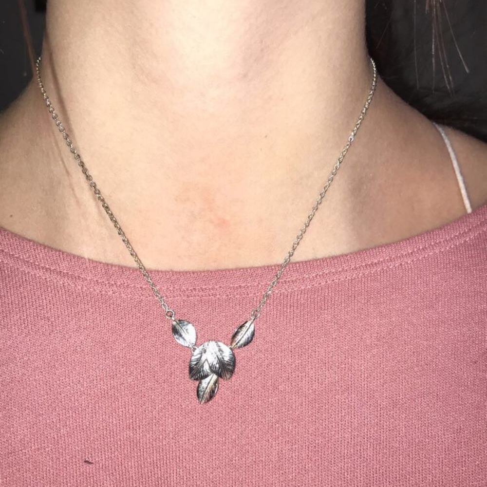 Silver flower necklace